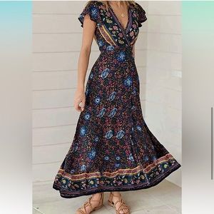 Hidden Alley Floral Wrap Dress